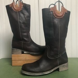 True Religion Jenny Leather Riding Boots